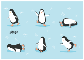 Postkartenset Sujet Pinguin